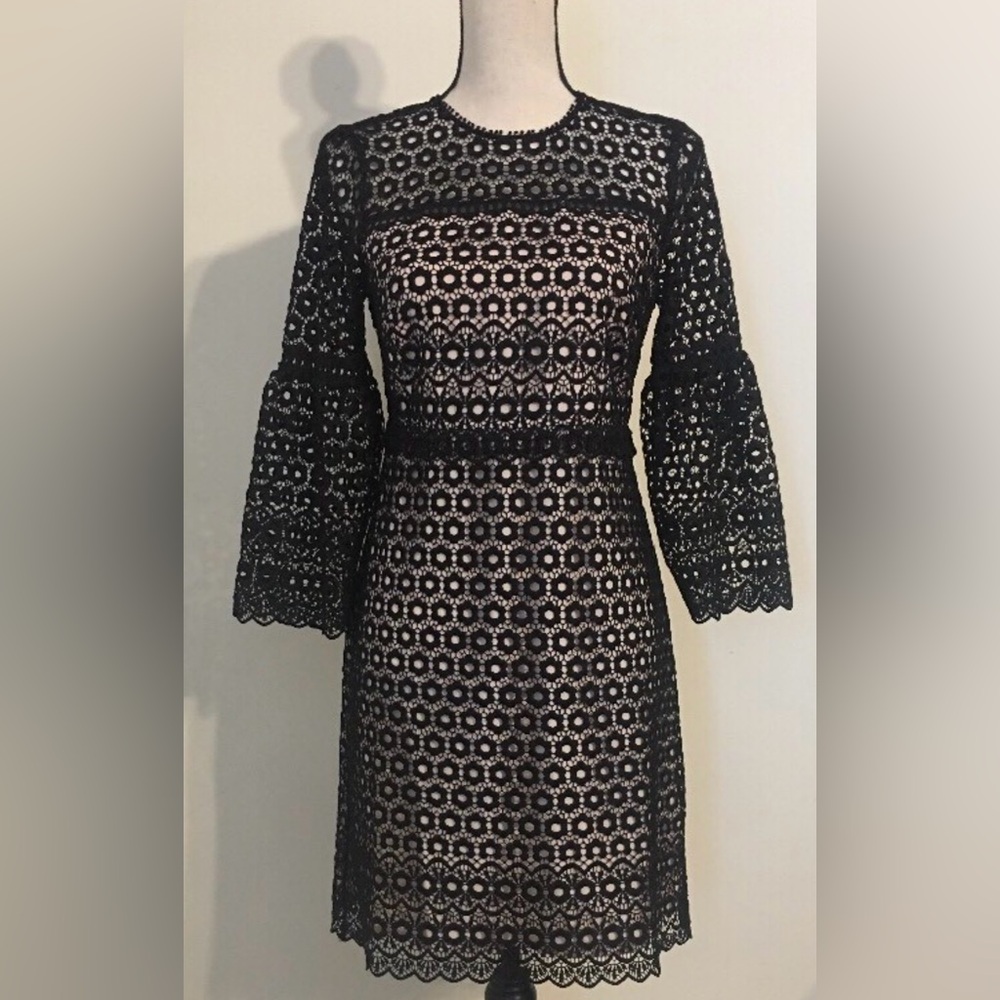 J. Crew Black Lace Long Sleeve Dress Size 0